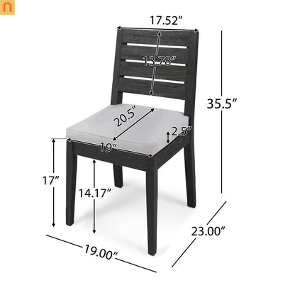 Outdoor Dining Set Acacia Wood Extendable Umbrella Hole 9 Piece Seats 8