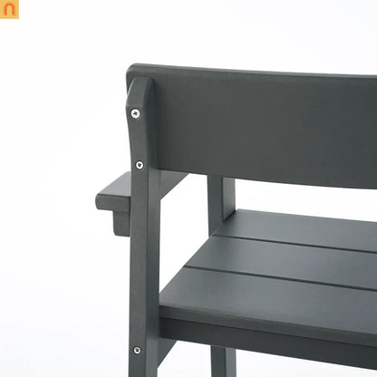 Outdoor Dining Set 6 Person HDPE Gray Weather Resistant Umbrella Hole