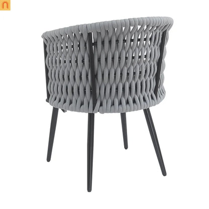Outdoor Dining Set Acacia Wood Rope Chairs Teak 7 Piece Seats 6