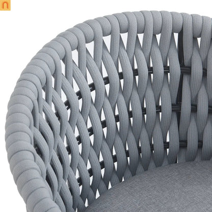 Outdoor Dining Set Acacia Wood Rope Chairs Teak 7 Piece Seats 6
