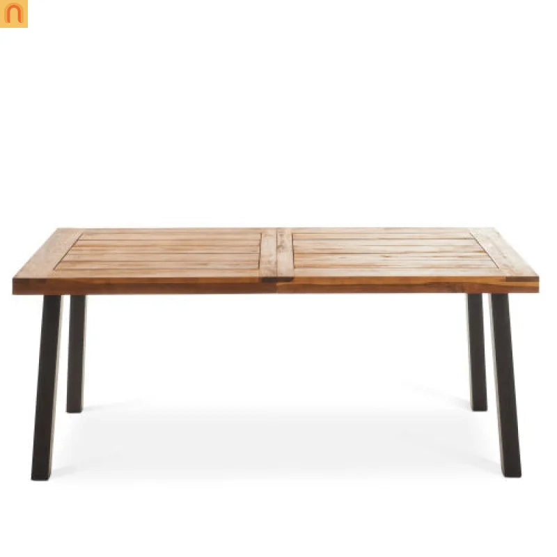 Outdoor Dining Set Acacia Wood Rope Chairs Teak 7 Piece Seats 6