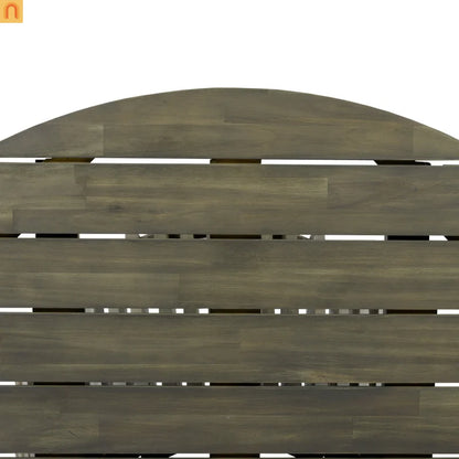 Outdoor Dining Table Round Acacia Wood Gray 47.25in 300 LB