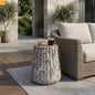 Outdoor End Table Concrete MGO Brown Travertine Round 16in
