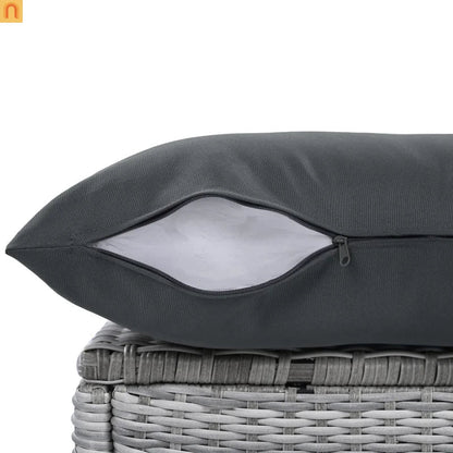 Outdoor Patio Set Rattan Iron Gray Recliner Adjustable Table 6 Piece