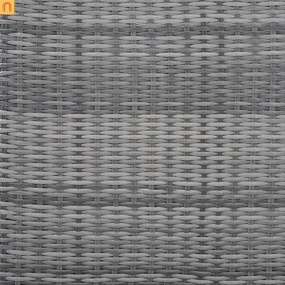 Outdoor Patio Set Rattan Iron Gray Recliner Adjustable Table 6 Piece