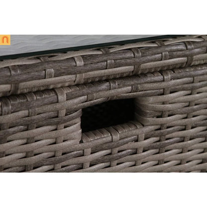 Outdoor Coffee Table Wicker Gray 40 x 22 x 13 In Fully Assembled