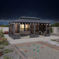 Alora Vista Outdoor Hardtop Aluminum Solarium With Double Roof And LED Lights (SAK42086)