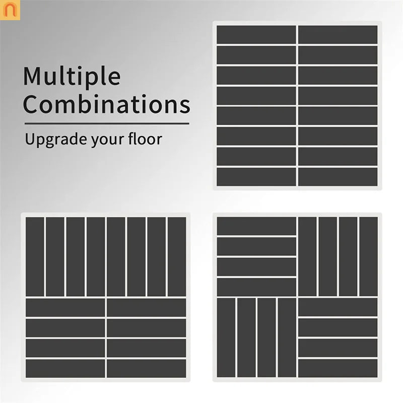 Outdoor Deck Tiles Plastic Dark Gray Interlocking 12x12in Pack of 44