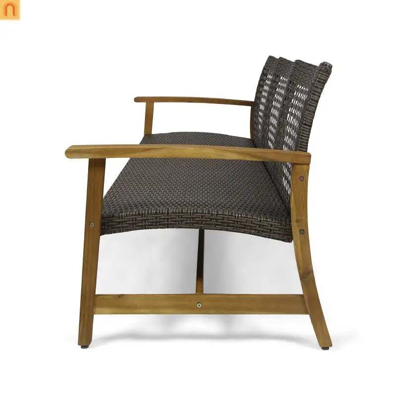 Acacia Wood Wicker Outdoor Sofa Set 3-Seater 75.5