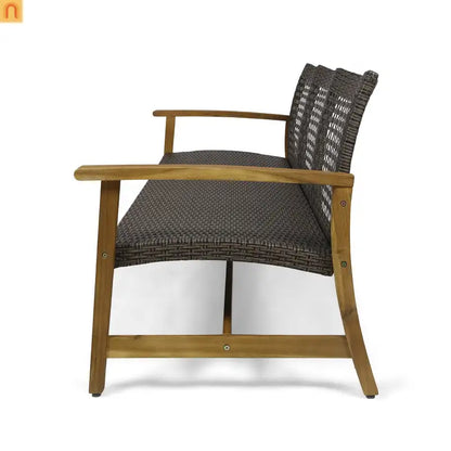 Acacia Wood Wicker Outdoor Sofa Set 3-Seater 75.5
