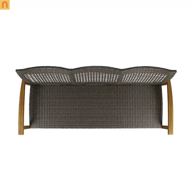 Acacia Wood Wicker Outdoor Sofa Set 3-Seater 75.5