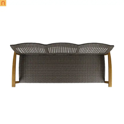 Acacia Wood Wicker Outdoor Sofa Set 3-Seater 75.5