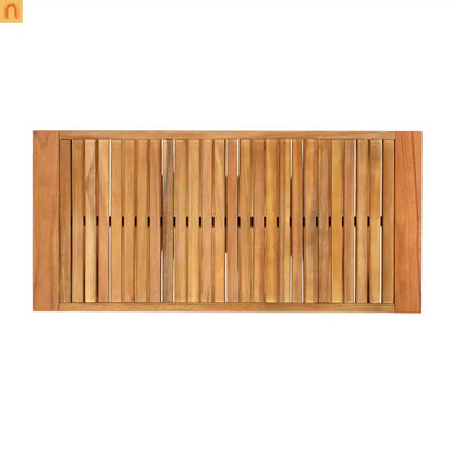Outdoor Conversation Set Acacia Wood Teak Red Cushions 2-Piece