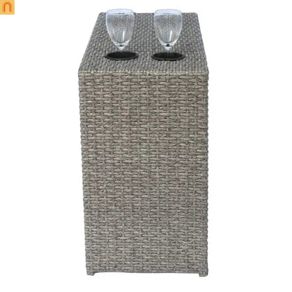 Outdoor Sectional Set Gray Wicker 9 Piece 4 Person No Assembly