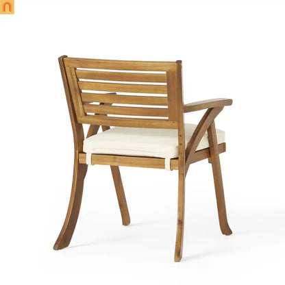 Outdoor Dining Set Acacia Wood Teak 7 Piece Seats 6