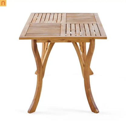 Outdoor Dining Set Acacia Wood Teak 7 Piece Seats 6