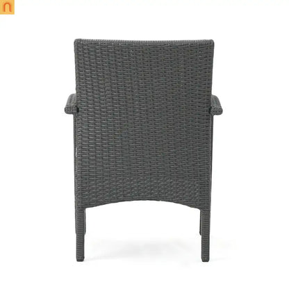 Outdoor Chat Set PE Rattan Gray 4-Piece Waterproof Cushions