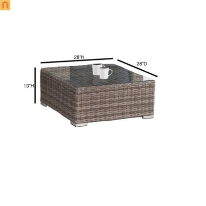 Outdoor Conversation Set Rattan Wicker Sunbrella 10 Piece L-Shape