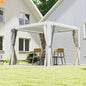 Pergola Louvered Aluminum White 10x10ft Adjustable Roof Drainage