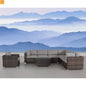 Outdoor Wicker Sectional Set 7 Person 10 Piece Brown