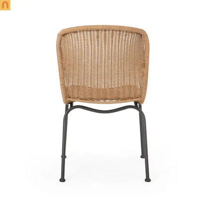 Outdoor Wicker Chair Set Rattan Light Brown Set of 2 34.75in
