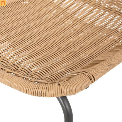 Outdoor Wicker Chair Set Rattan Light Brown Set of 2 34.75in