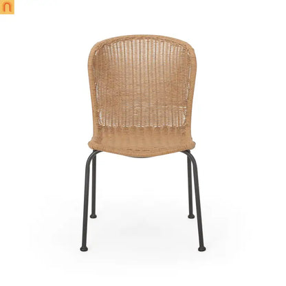 Outdoor Wicker Chair Set Rattan Light Brown Set of 2 34.75in