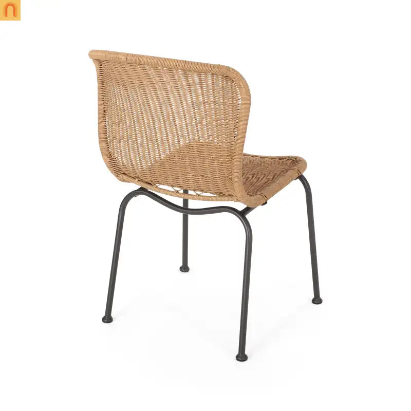 Outdoor Wicker Chair Set Rattan Light Brown Set of 2 34.75in