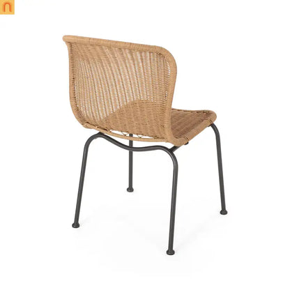 Outdoor Wicker Chair Set Rattan Light Brown Set of 2 34.75in