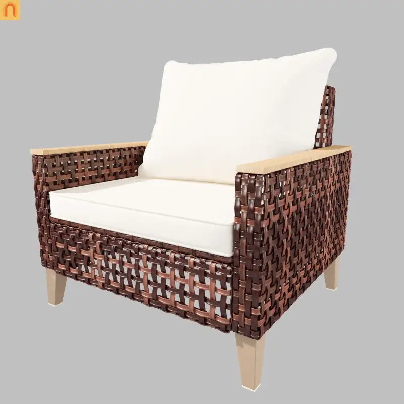 Outdoor Lounge Set Rattan White 7-Seat Modular with Footstool