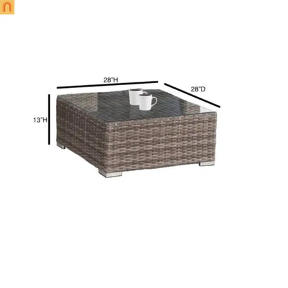 Outdoor Conversation Set Gray Wicker 10 Piece 4 Person No Assembly