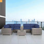Outdoor Conversation Set Gray Wicker 10 Piece 4 Person No Assembly