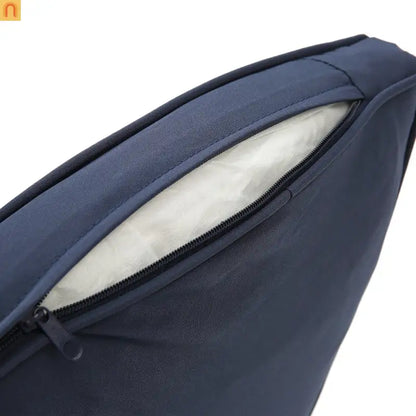 Outdoor Round Rattan Daybed Canopy Clamshell Navy Blue