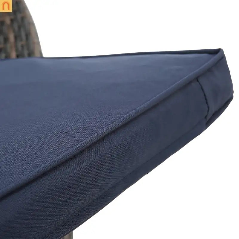 Outdoor Round Rattan Daybed Canopy Clamshell Navy Blue
