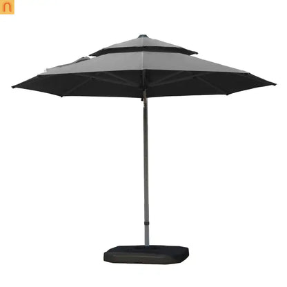 Patio Umbrella Cantilever Gray 9.7ft Round UPF50 Tilt Aluminum