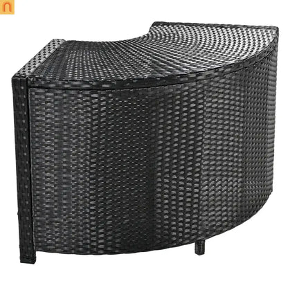 Outdoor Sectional Set Rattan Gray Storage Hot Tub Surround
