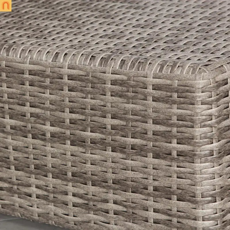 Outdoor Sectional Set Gray Wicker 7 Piece Seats 6 with Cushions