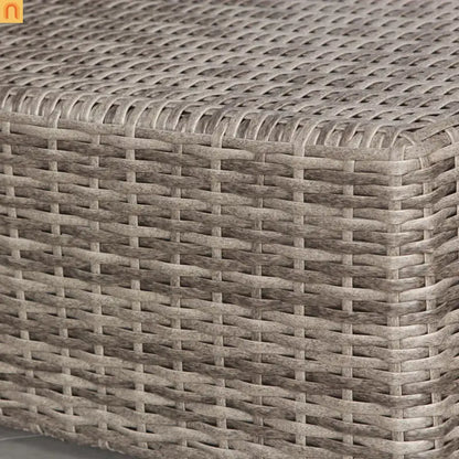 Outdoor Sectional Set Gray Wicker 7 Piece Seats 6 with Cushions
