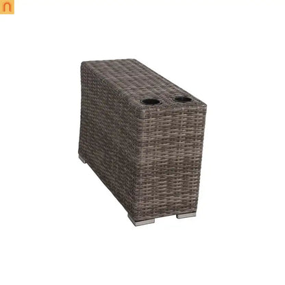 Outdoor Sectional Set Wicker Gray 12-Piece Sunbrella Seats 6