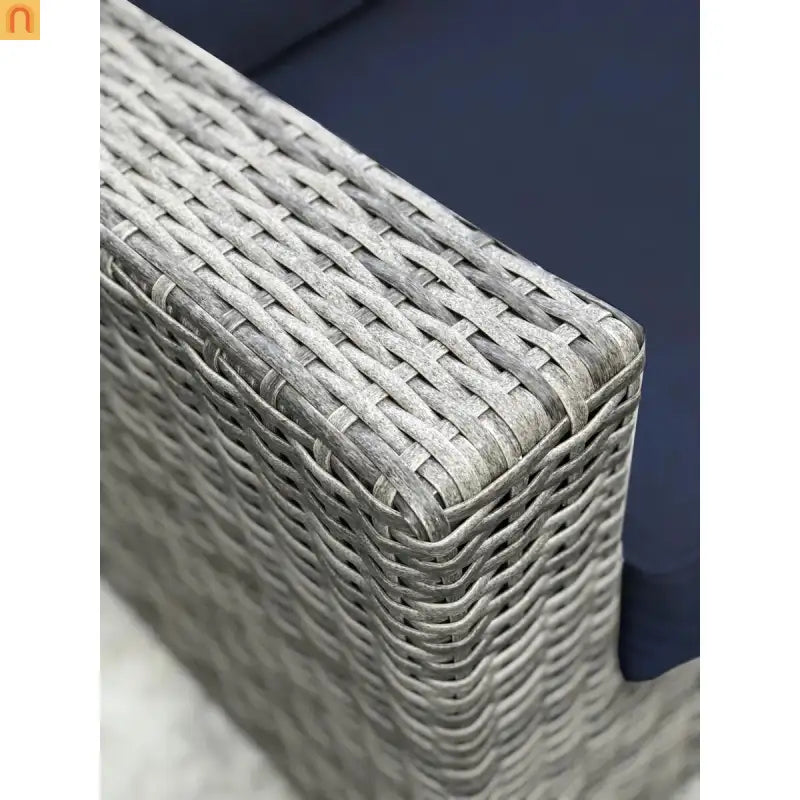 Outdoor Sectional Set Wicker Gray 12-Piece Sunbrella Seats 6