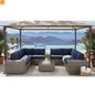 Outdoor Sectional Set Wicker Gray 12-Piece Sunbrella Seats 6
