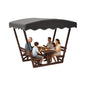 Alora Outdoor Waterproof Wood Picnic Table And Bench Set With Removable Canopy (SAK87135)