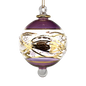 Floral Etched 3" Glass Ball - Purple