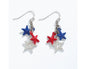 Patriotic Triple Star Dangle Earrings