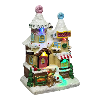 Lighted Resin Gingerbread House - Cookies