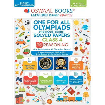 One for All Olympiad Previous Years' Solved Papers, Class-4 Reasoning Book (For 2022 Exam) - Paperback