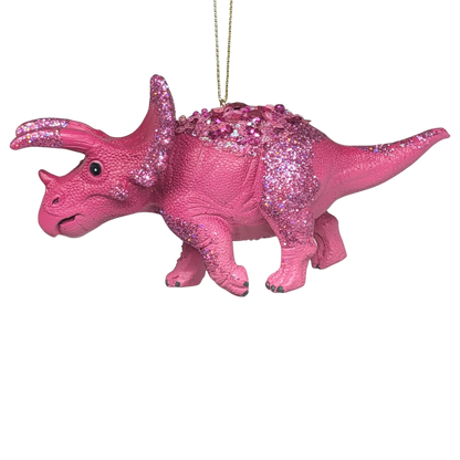 Pink Triceratops Dinosaur Ornament