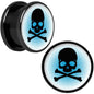 Blue Black Skull Black Anodized Screw Fit Plug Set 5/8