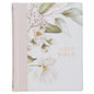 KJV Note-Taking Bible Faux Leather Hc Gray Floral Printed - Leather