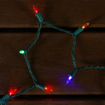 Multicolor LED String Lights - 100 Light - Green Wire